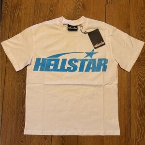 Hellstar Classic T-Shirt (Regular
Print) 'White/Blue'

Size: S